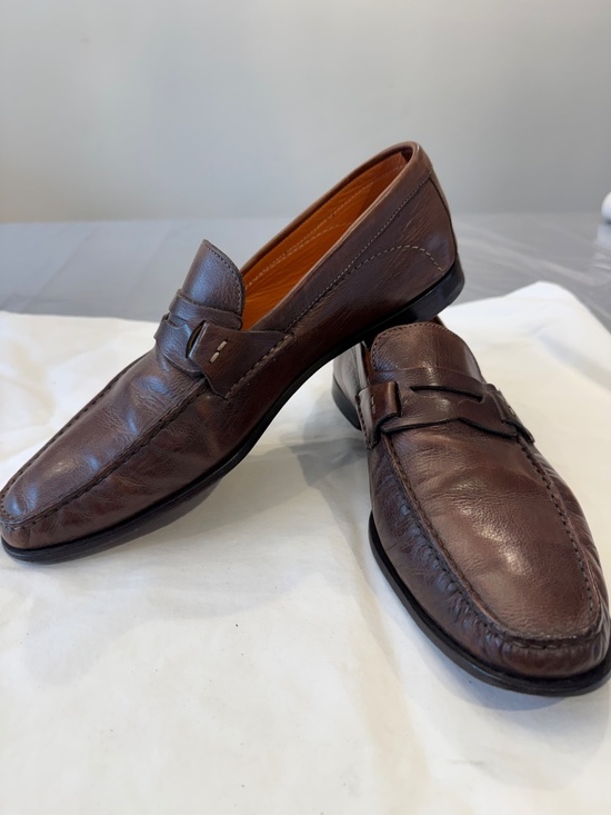 Santoni Men’s Italian Leather Penny Loafers - Cognac main image 4